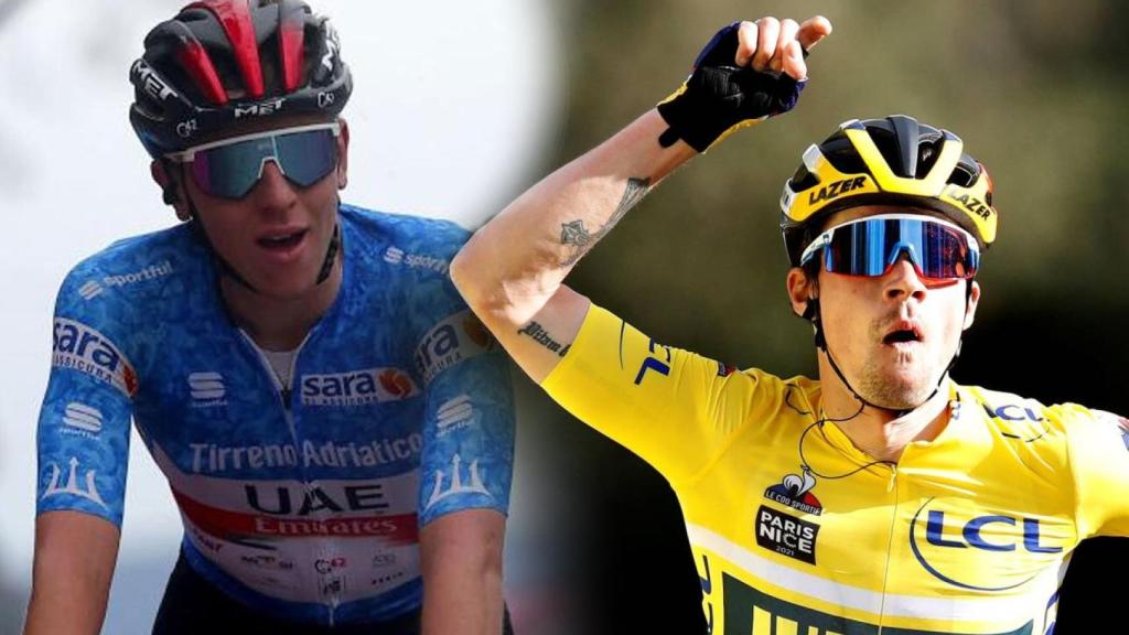 Tadej Pogacar y Primoz Roglic, en un fotomontaje