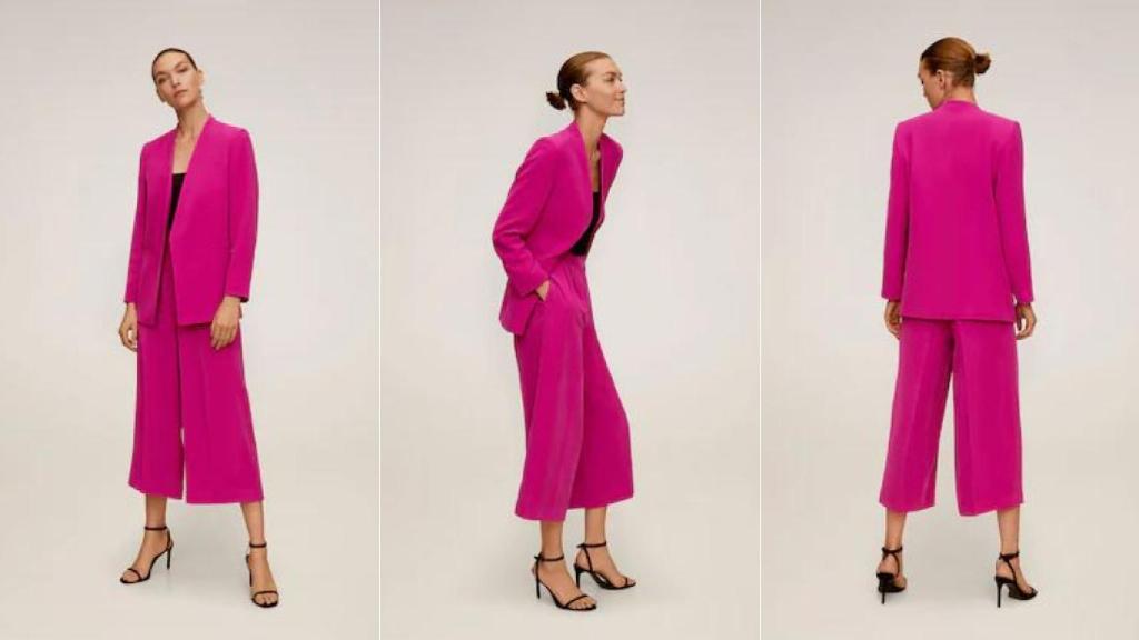 El traje fucsia de Mango Outlet, similar al de Rocío Carrasco.