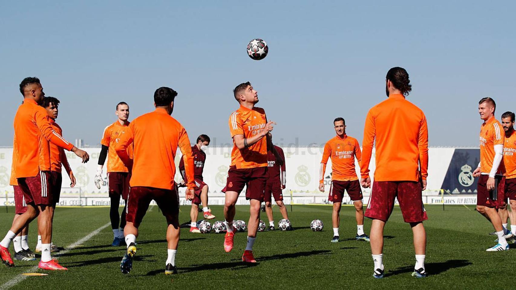 Fede Valverde, durante un entrenamiento del Real Madrid