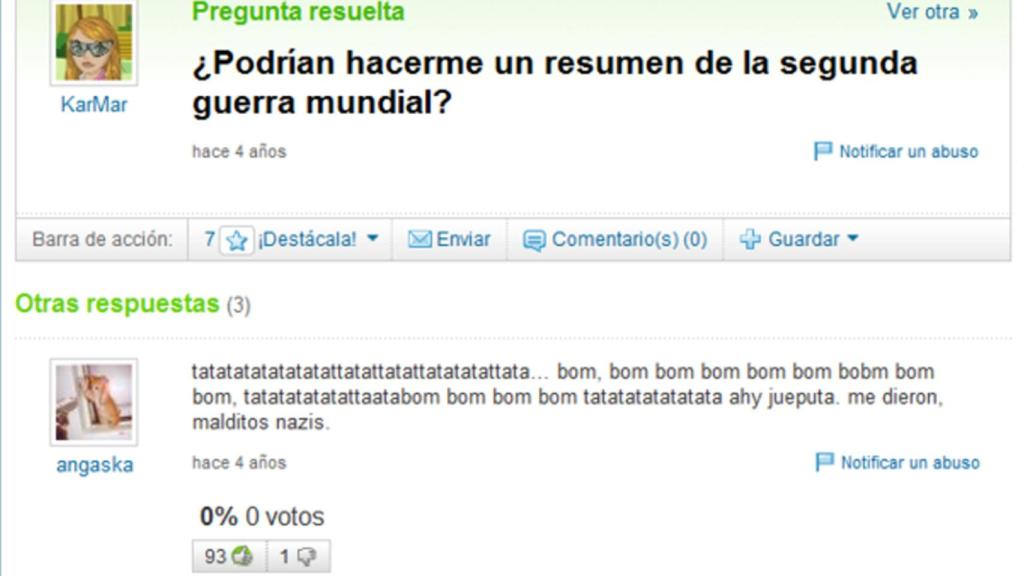 Un ejemplo de las preguntas que había en la plataforma.