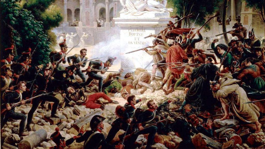 Asalto de las tropas francesas al monasterio de Santa Engracia el 8 de febrero de 1809.