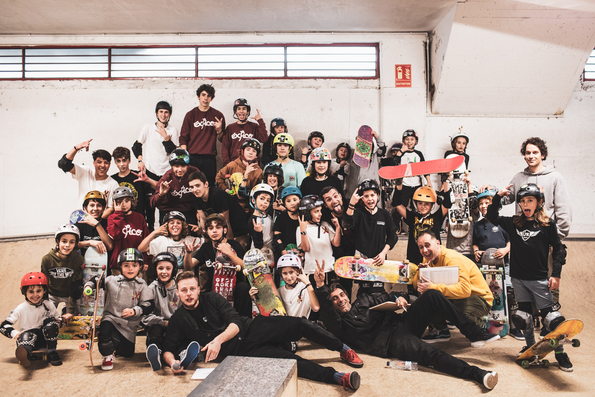 Foto de grupo antes de la pandemia en la escuela coruñesa Northside.