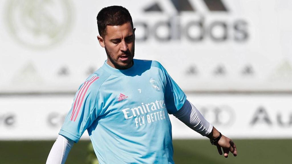 Eden Hazard, durante un entrenamiento del Real Madrid