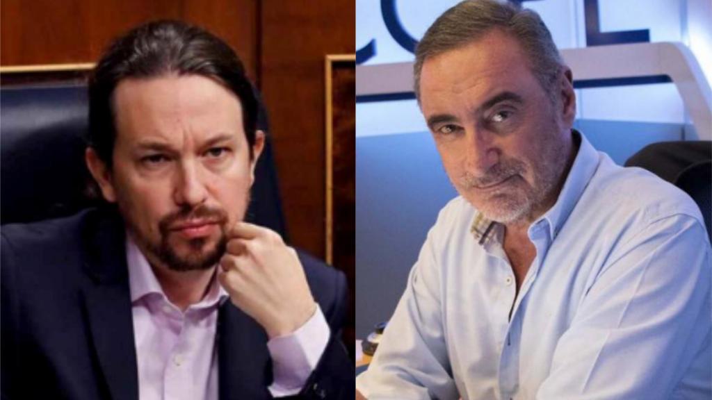 Pablo Iglesias y Carlos Herrera en un montaje.