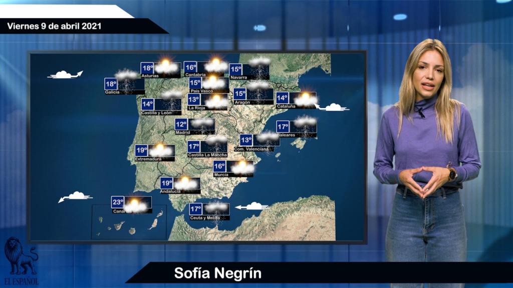 El tiempo para el 9 de abril.