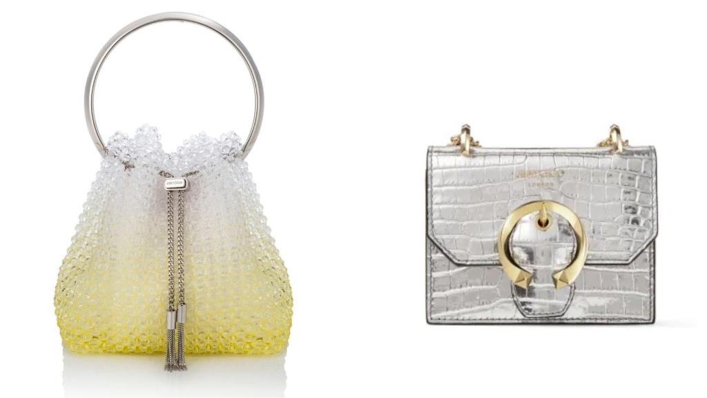 A la izquierda, el bolso de noche 'Bon, Bon' y, a la derecha, el plateado 'Mini París'.