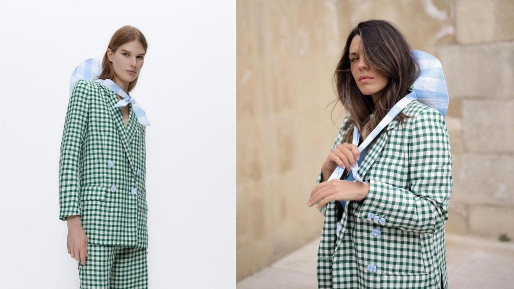 Laura Matamoros se inspira en el 'outfit' de la modelo de la firma para crear su último 'look'.