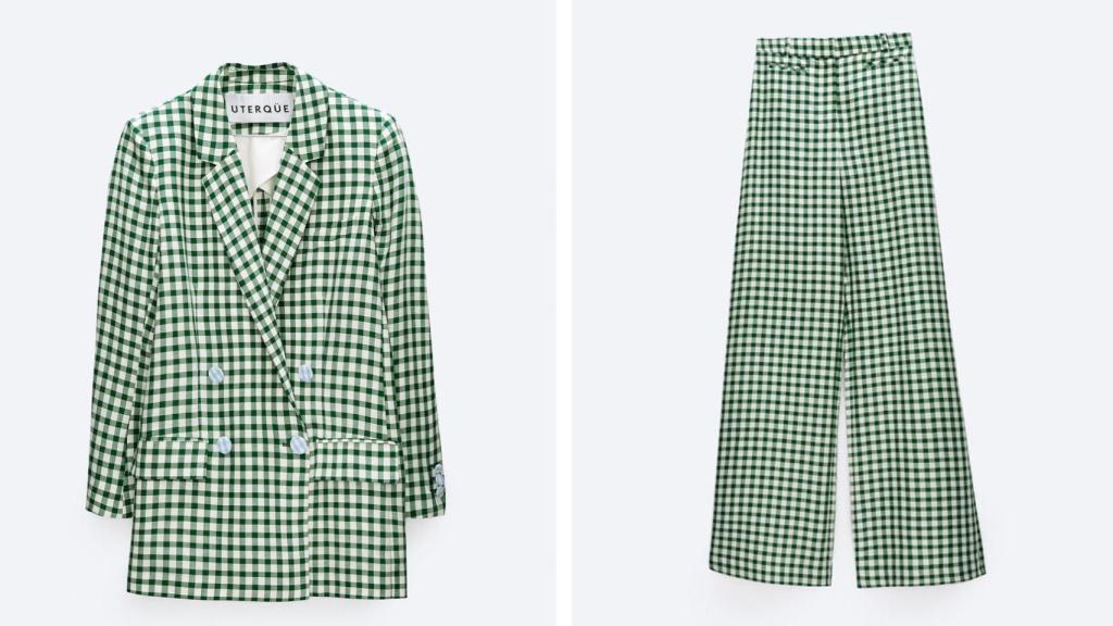 El traje de cuadros vichy con el que ha posado Matamoros solo está disponible en unas pocas tallas.