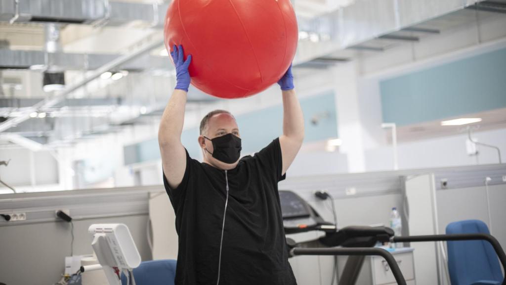 Rubén, durante la rehabilitación.