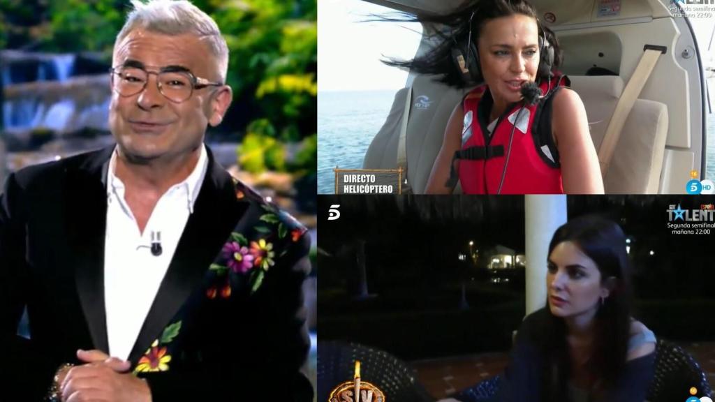 Jorge Javier Vázquez junto a Olga Moreno y Alexia Rivas en montaje de JALEOS.