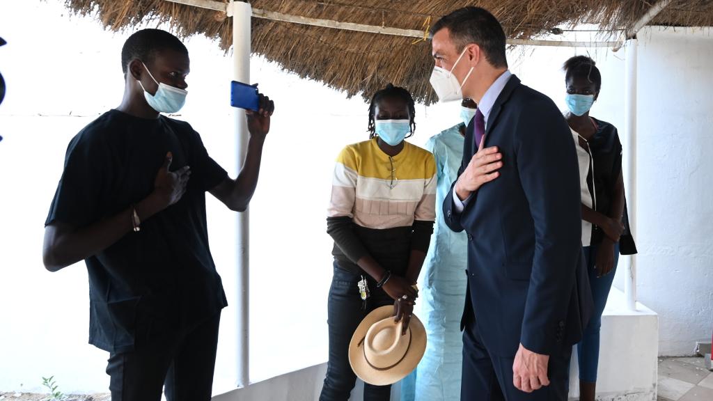Pedro Sánchez, en la inauguración del Instituto Cervantes de Dakar, el primero del África subsahariana.