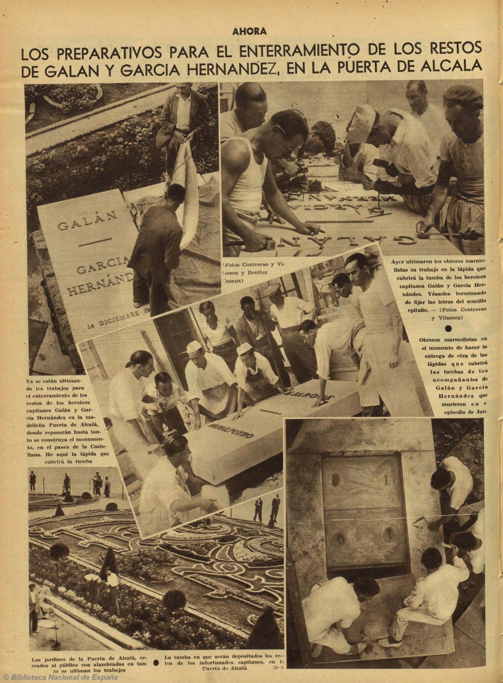 Cónica de los preparativos del enterramiento en el diario 'Ahora'.