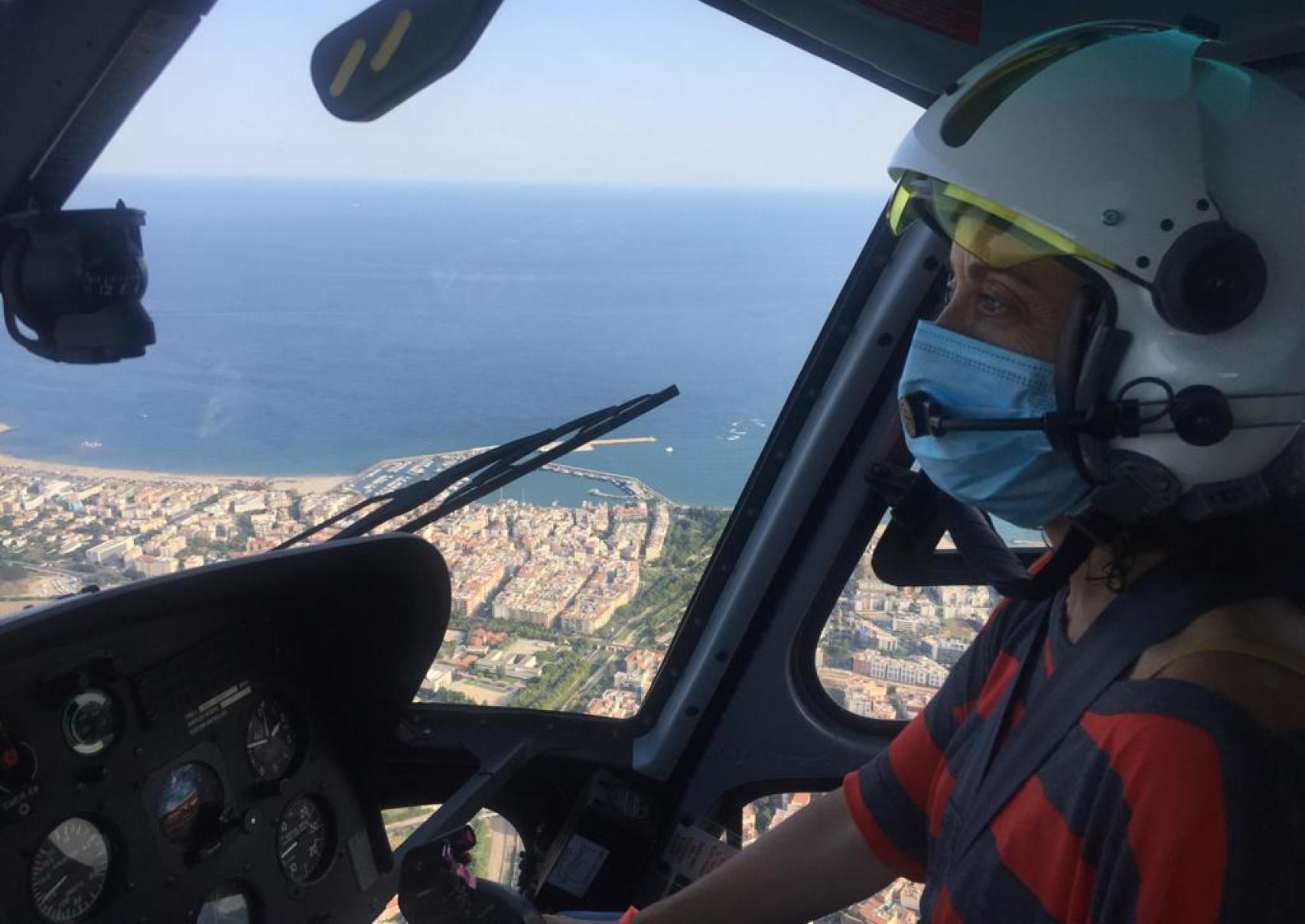 Laura el pasado agosto durante la renovación de sus habilitaciones para poder pilotar.