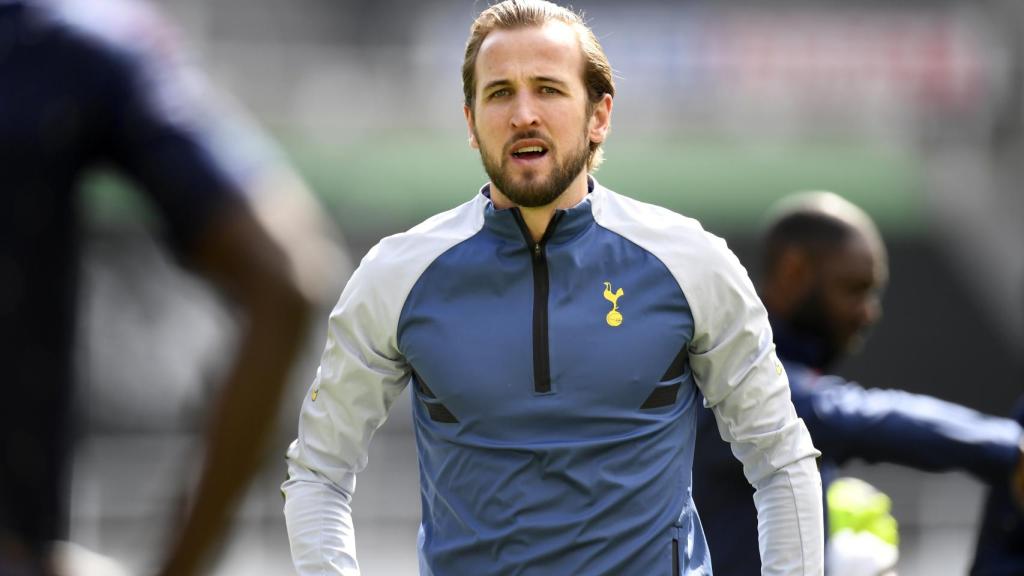 Harry Kane, en un calentamiento del Tottenham