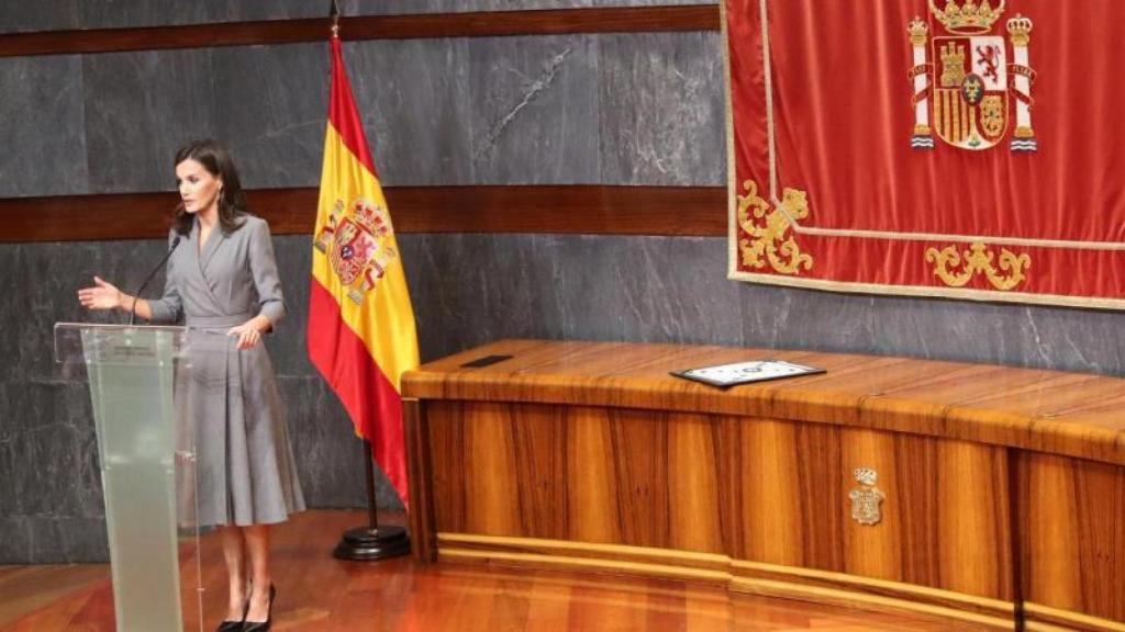 La reina Letizia, en uno de sus discursos sobre violencia de género.