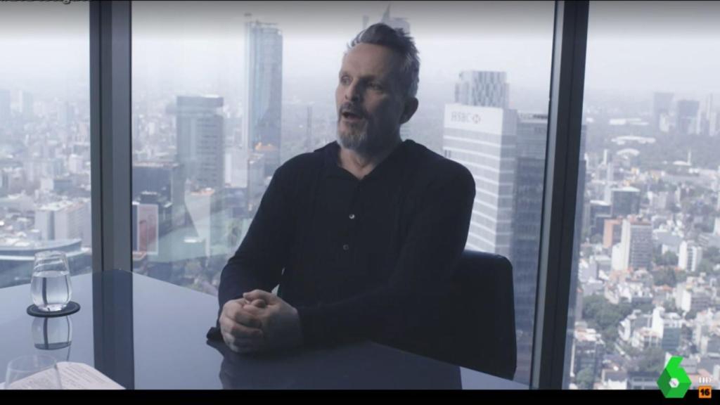 Miguel Bosé hablando con Évole en La Sexta.