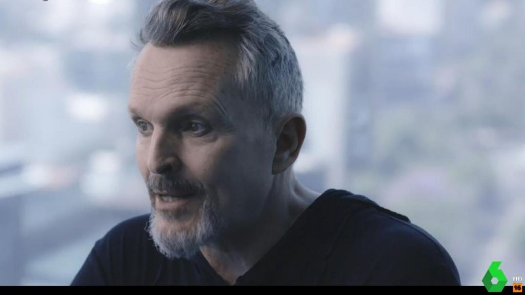 Miguel Bosé grabando el espacio 'Lo de Évole'.