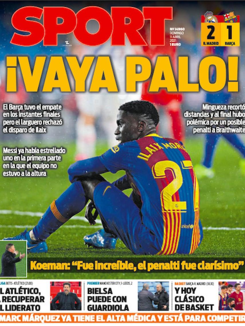La portada del diario SPORT (11/04/2021)