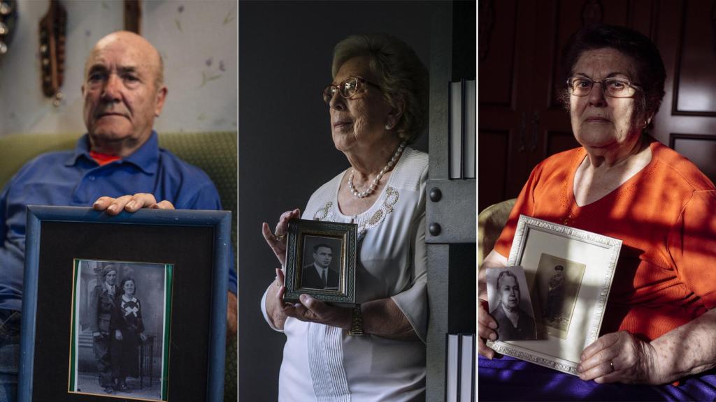 Paco Gomada, Anastasia Tsakos y Josefa Vandenbossche, tres hijos de brigadistas internacionales, asentados en Albacete.