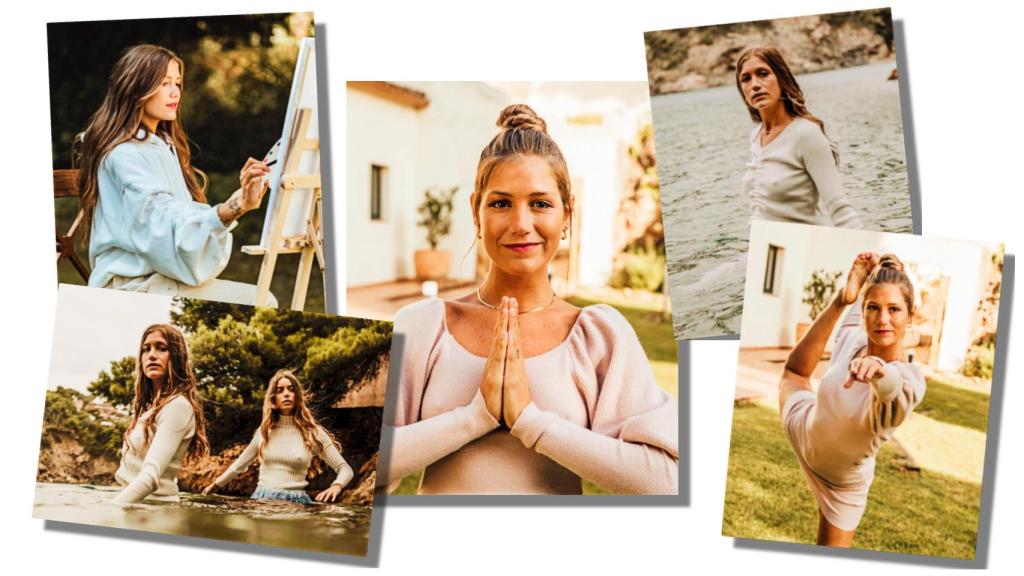 Miri, ejerciendo de modelo para la firma de moda Carola Monje.