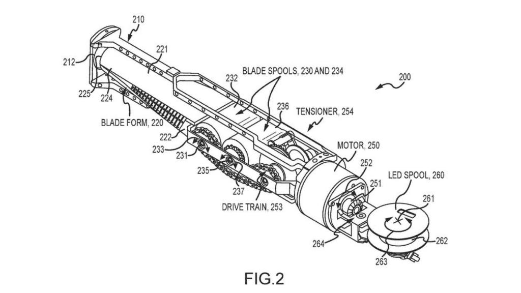 Imagen de la patente del sable.