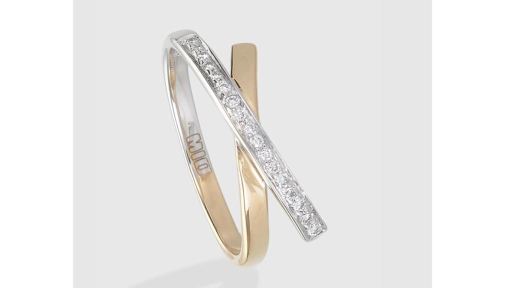Anillo Mio de oro bicolor y diamantes