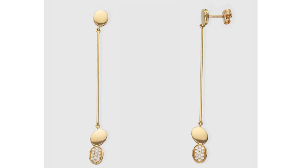 Pendientes largos Mio de oro y diamantes