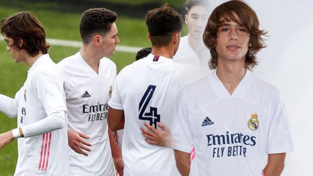 Julen Jon Guerrero y un montaje de un partido con el Juvenil B