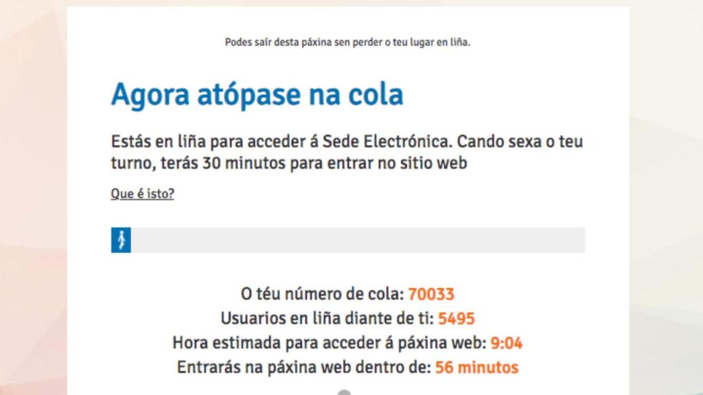 Colas en la web de Turismo de Galicia