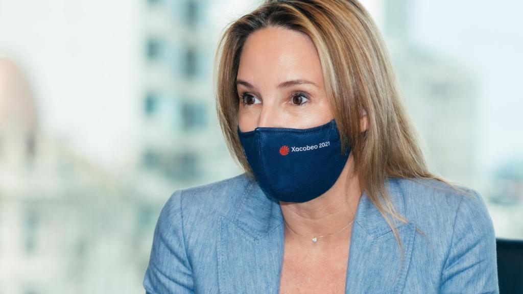 Marta Fernández Tapias durante una entrevista con Treintayseis.