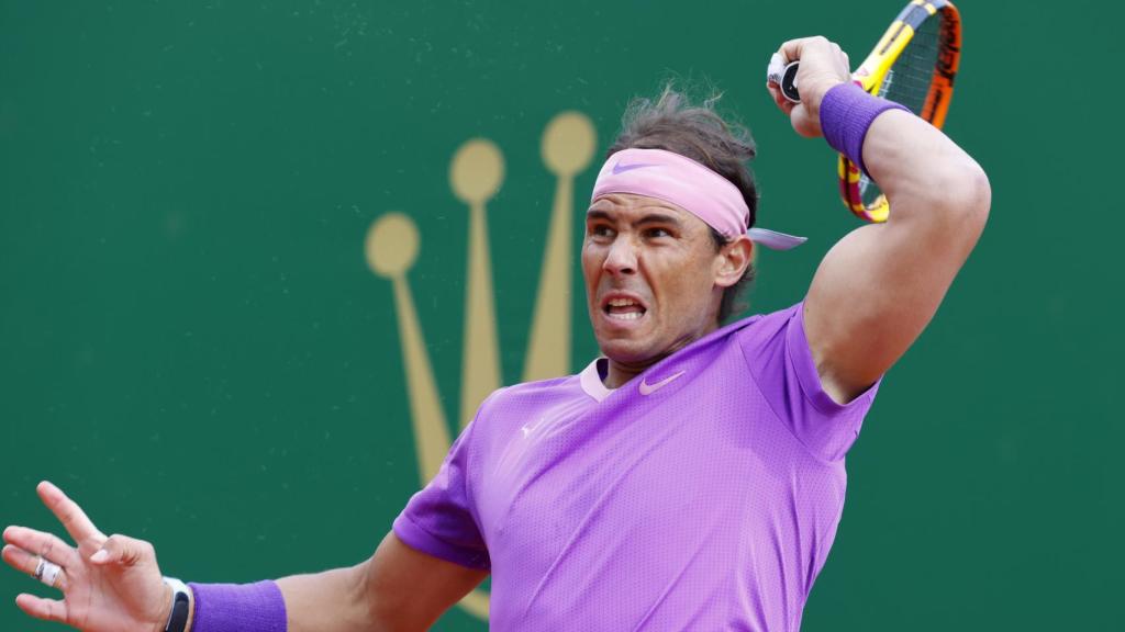 Nadal, durante el partido ante Dimitrov.