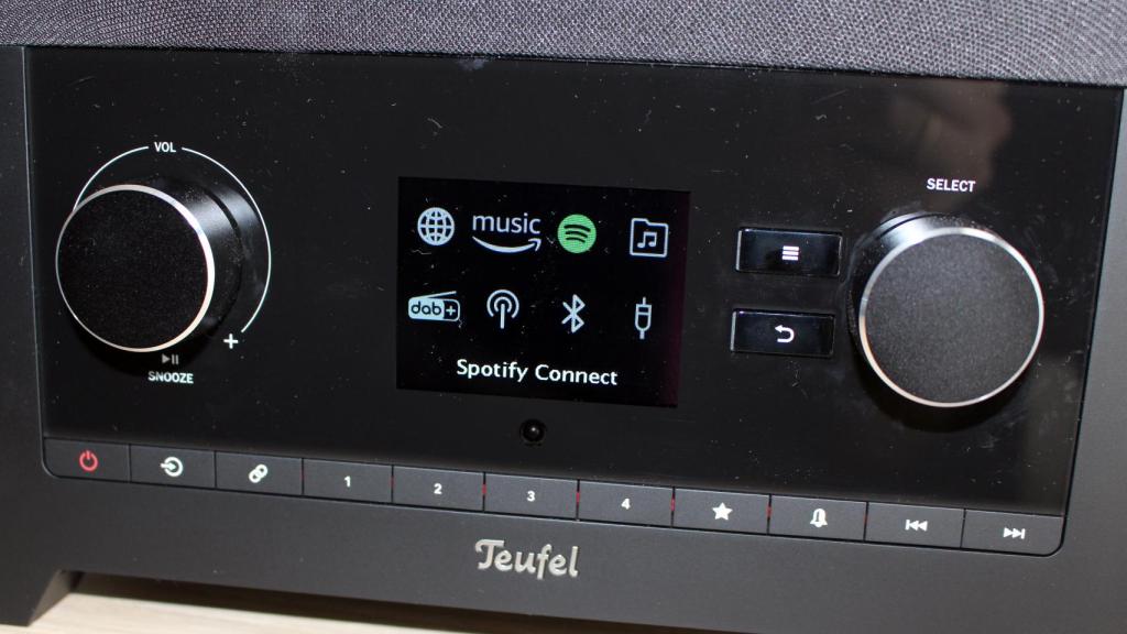 Así es la pantalla con todos los modos de la RADIO 3SIXTY de Teufel.