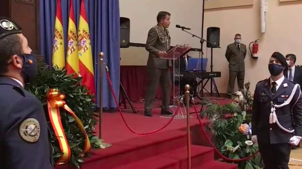 El teniente coronel, durante el acto.