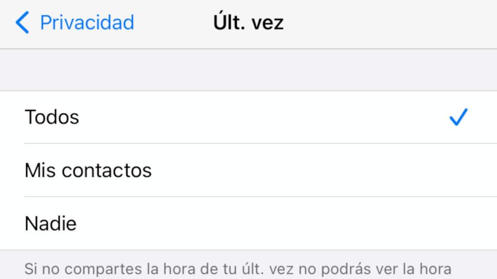 Configuración de privacidad de WhatsApp