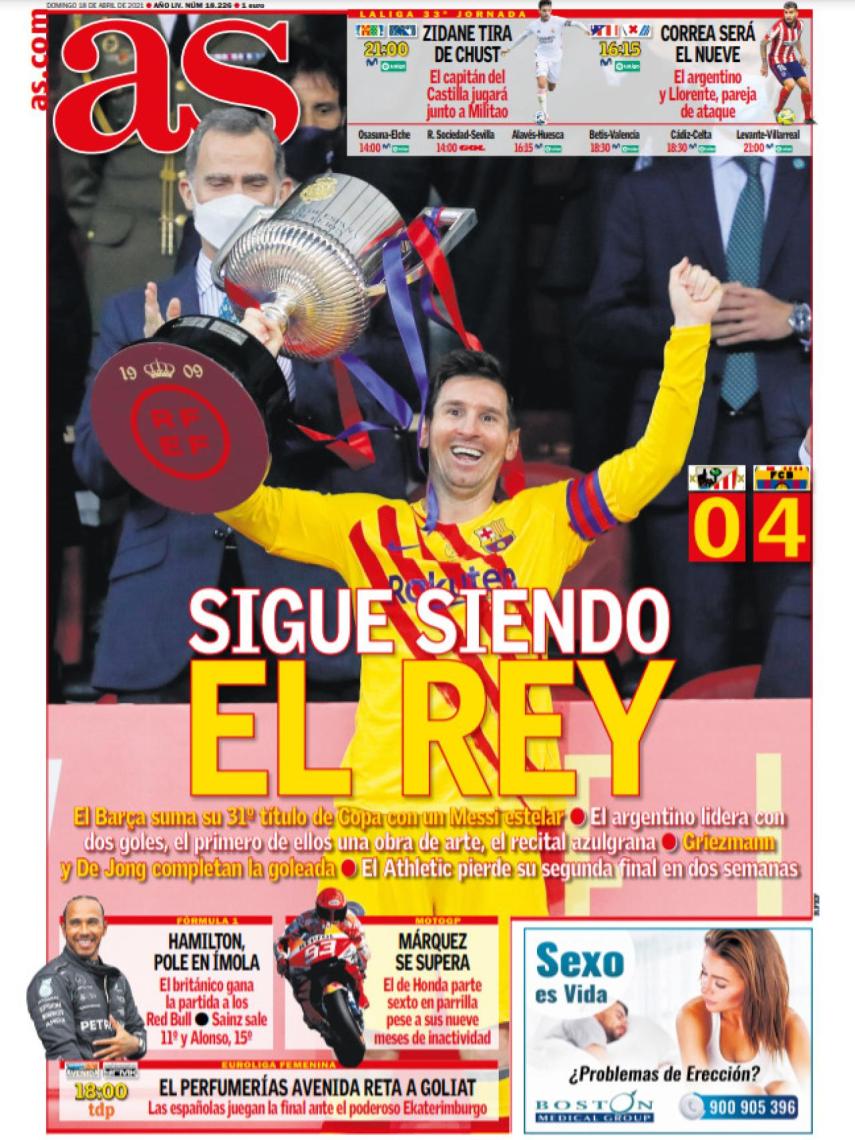 La portada del diario AS (18/04/2021)