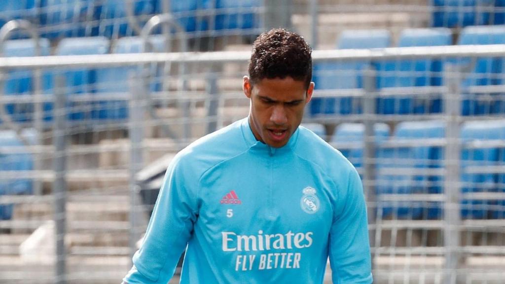 Raphael Varane, durante un entrenamiento con el Real Madrid