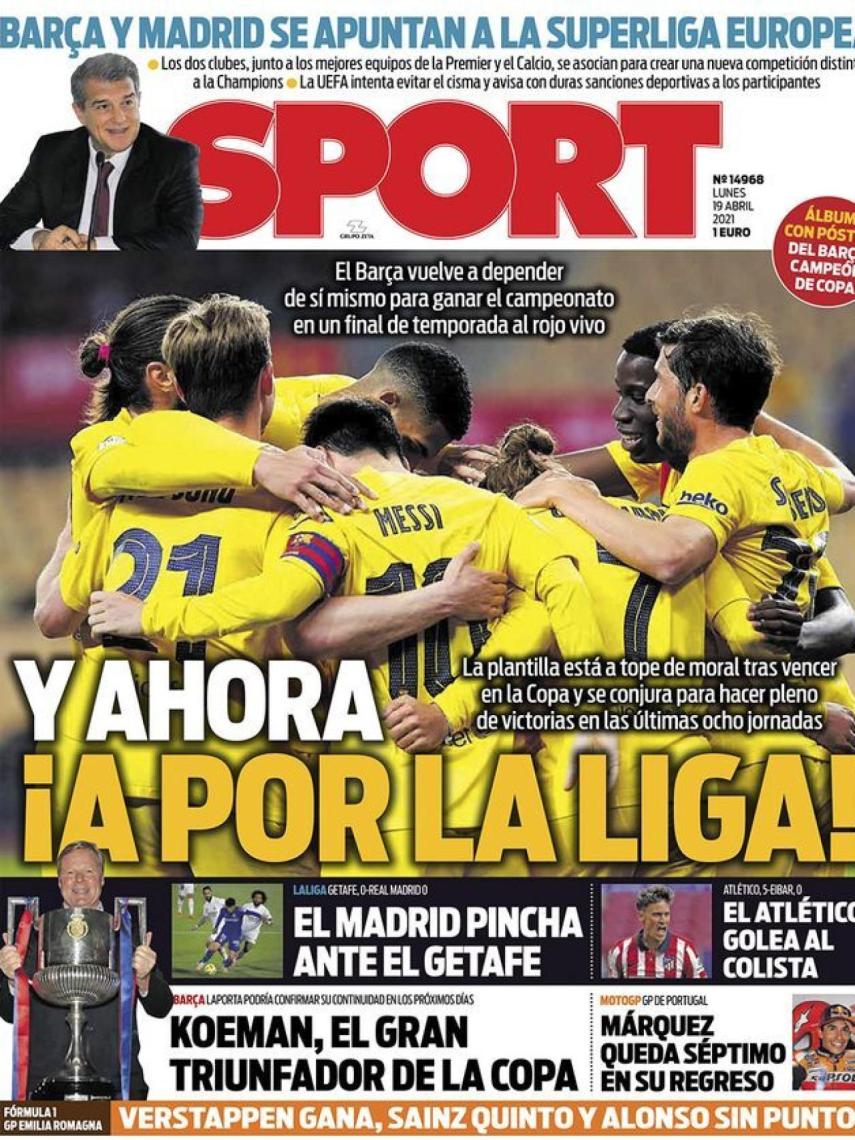 La portada del diario SPORT (19/04/2021)