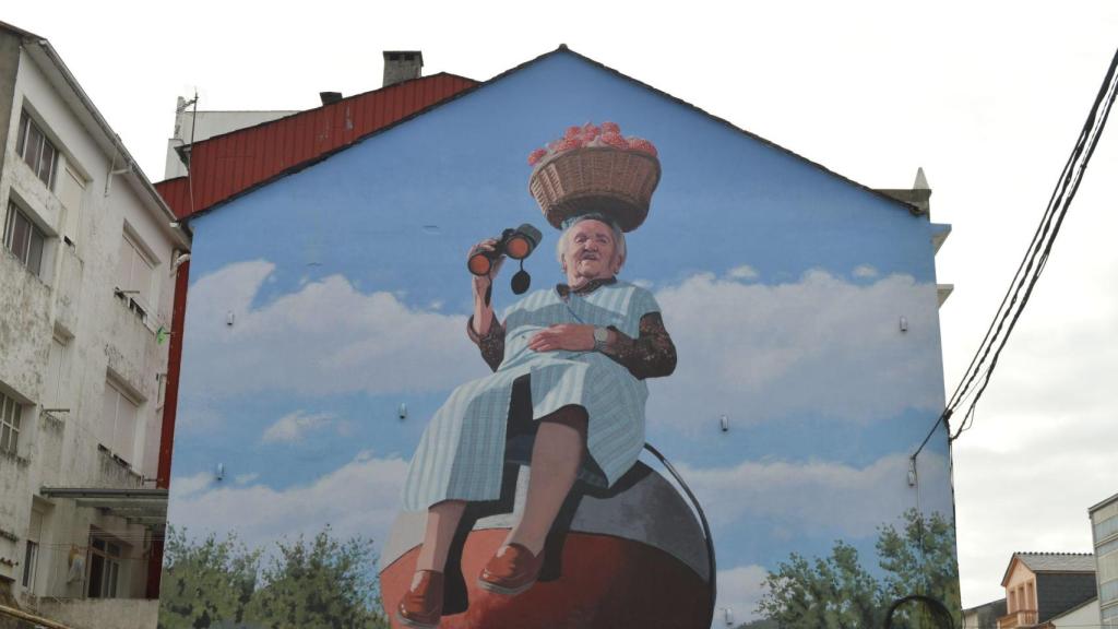 ‘Lady Falcón’, el mural de Carmen da depuradora creado por Yoseba MP para As Pontes enPezas.