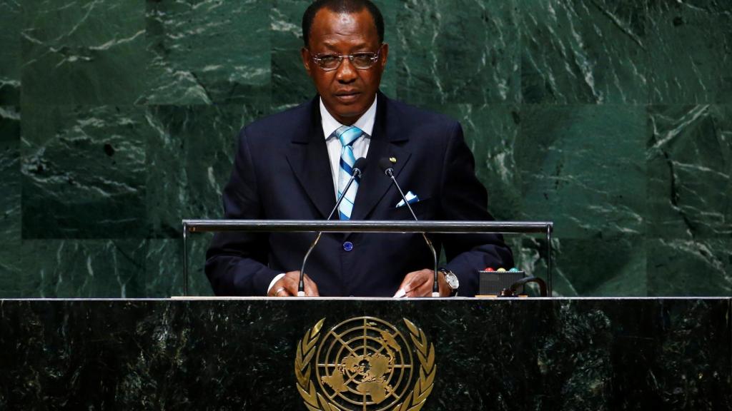 Idriss Deby en la sede de la ONU.