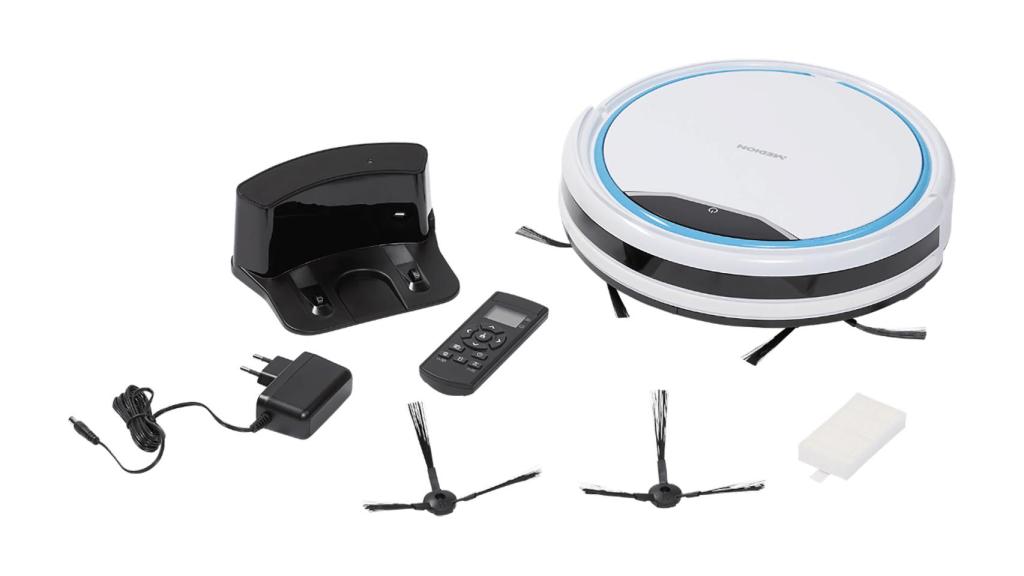 Robot aspirador y sus accesorios.