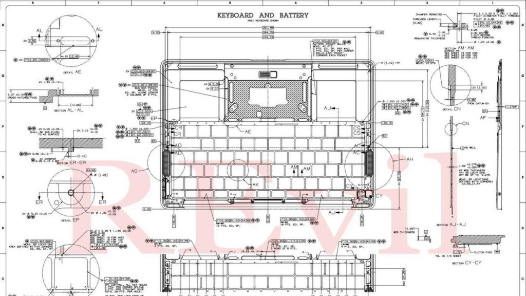 Supuesto esquema de un MacBook filtrado por hackers