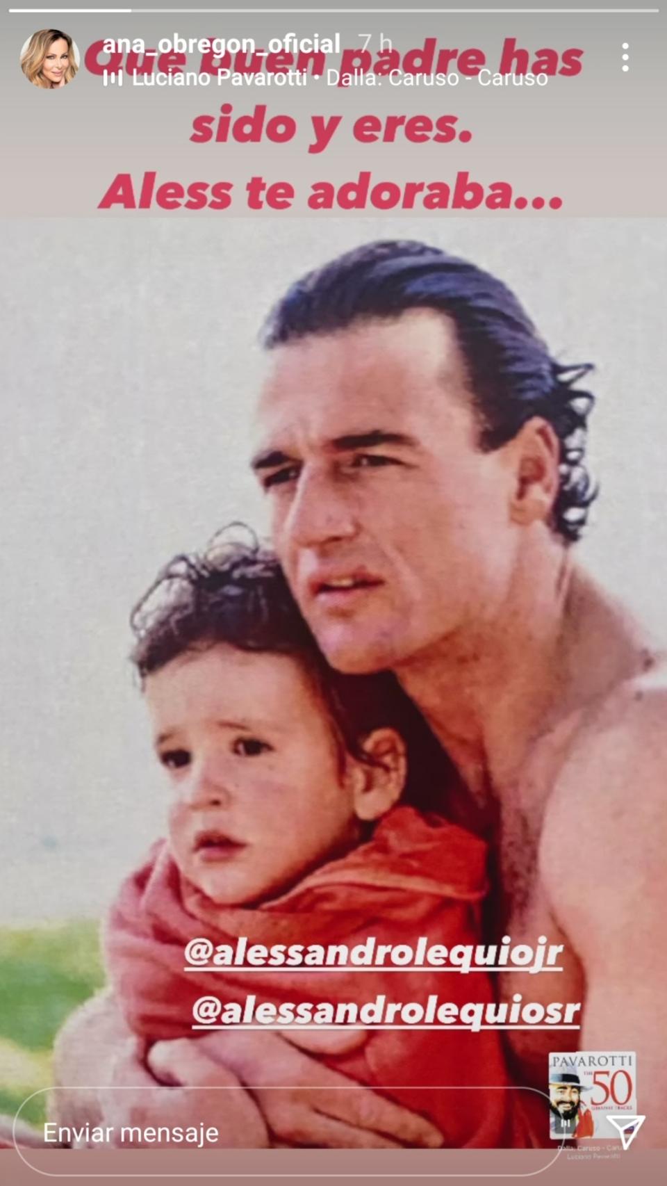 Esta es la imagen con la que Ana Obregón salía en defensa de Alessandro Lequio.