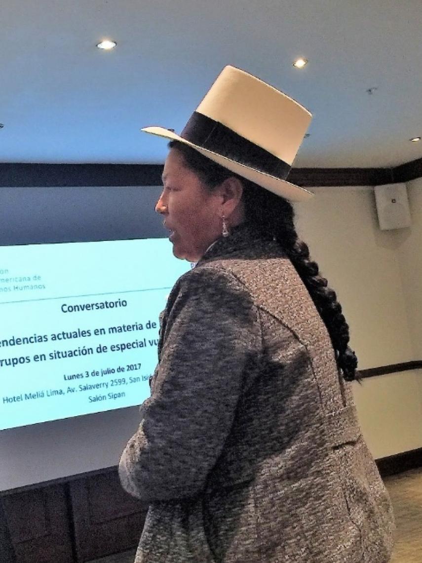 En reunión ante CIDH, en Lima, 2017.