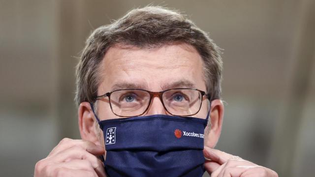 El presidente de la Xunta de Galicia, Alberto Núñez Feijóo, tras la reunión semanal de su Ejecutivo