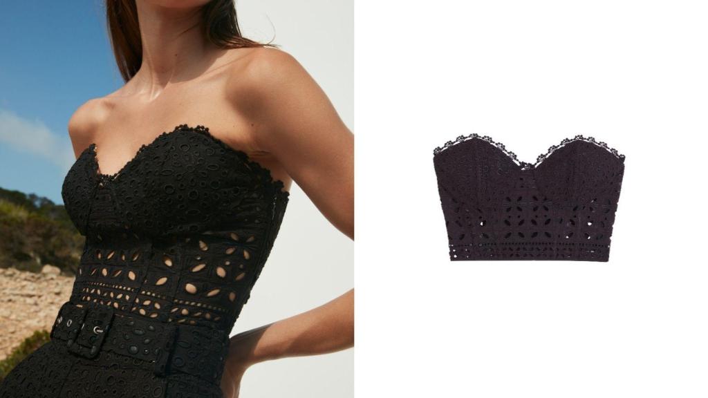 El 'bustier' de Charo Ruíz está disponible en todas las tallas y cuesta 279 euros.