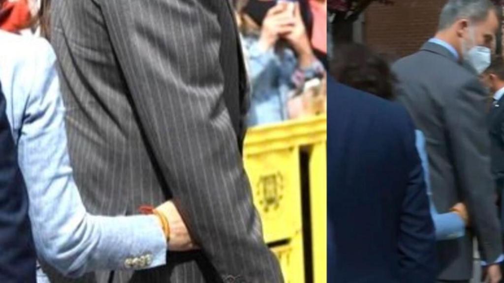 Isabel Díaz Ayuso y Felipe VI en montaje de JALEOS durante dos momentos del gesto.