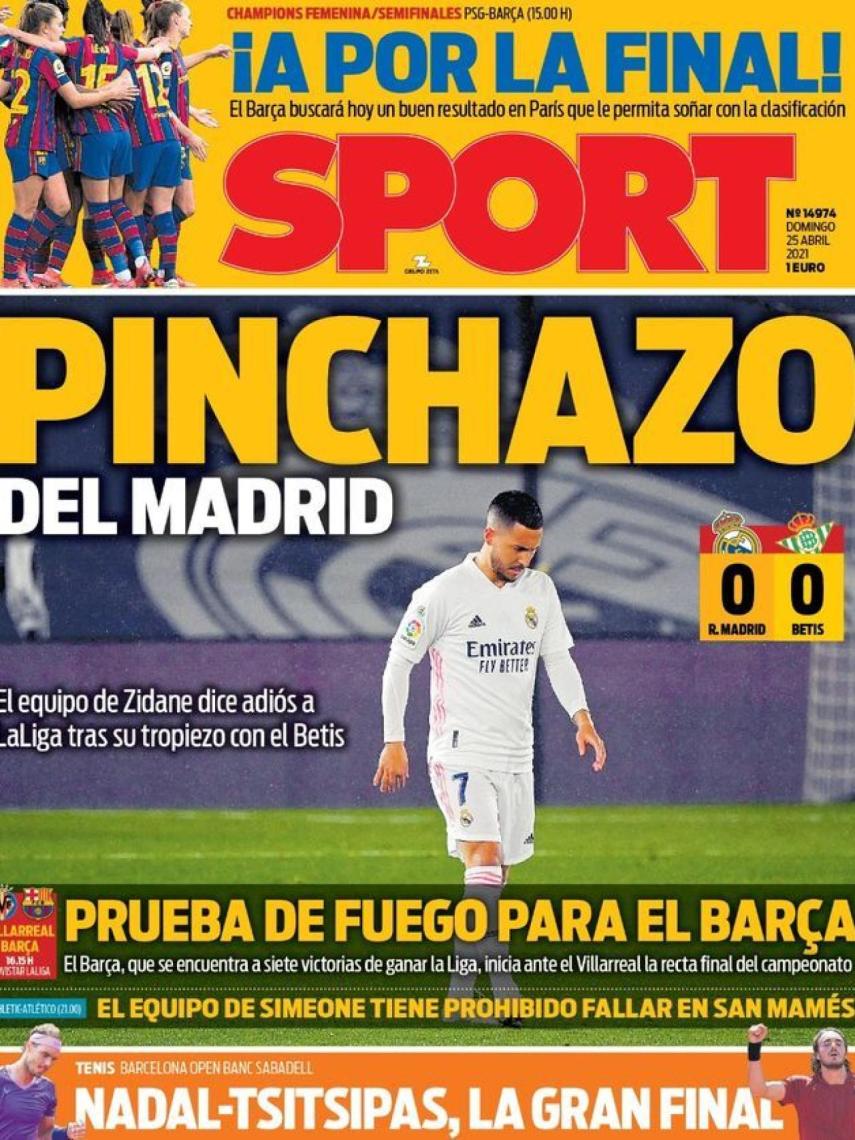 La portada del diario SPORT (25/04/2021)
