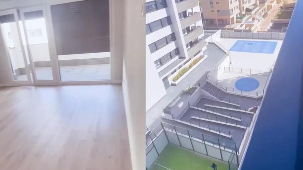 Salón de ese nuevo piso y de las vistas desde la terraza a la que se accede desde el mismo.