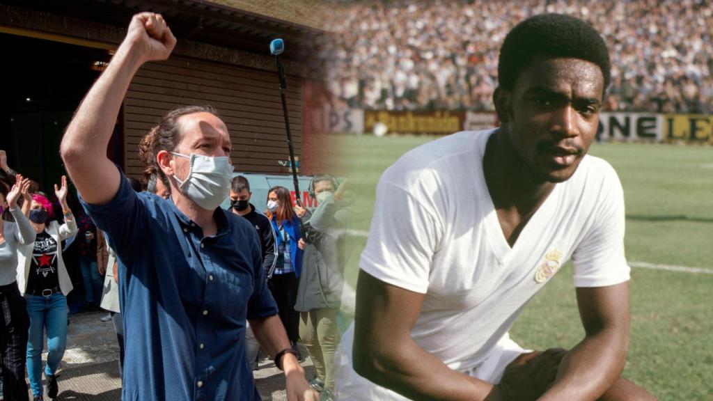 Pablo Iglesias y Laurie Cunningham, en un fotomontaje