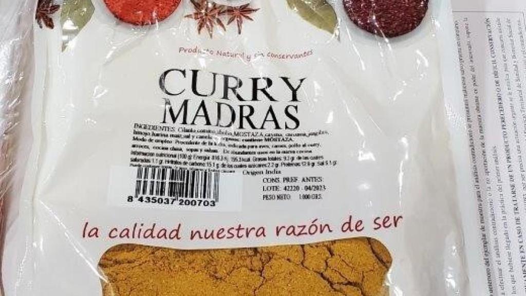 El curry sobre el que ha lanzado la alerta la Aesan.
